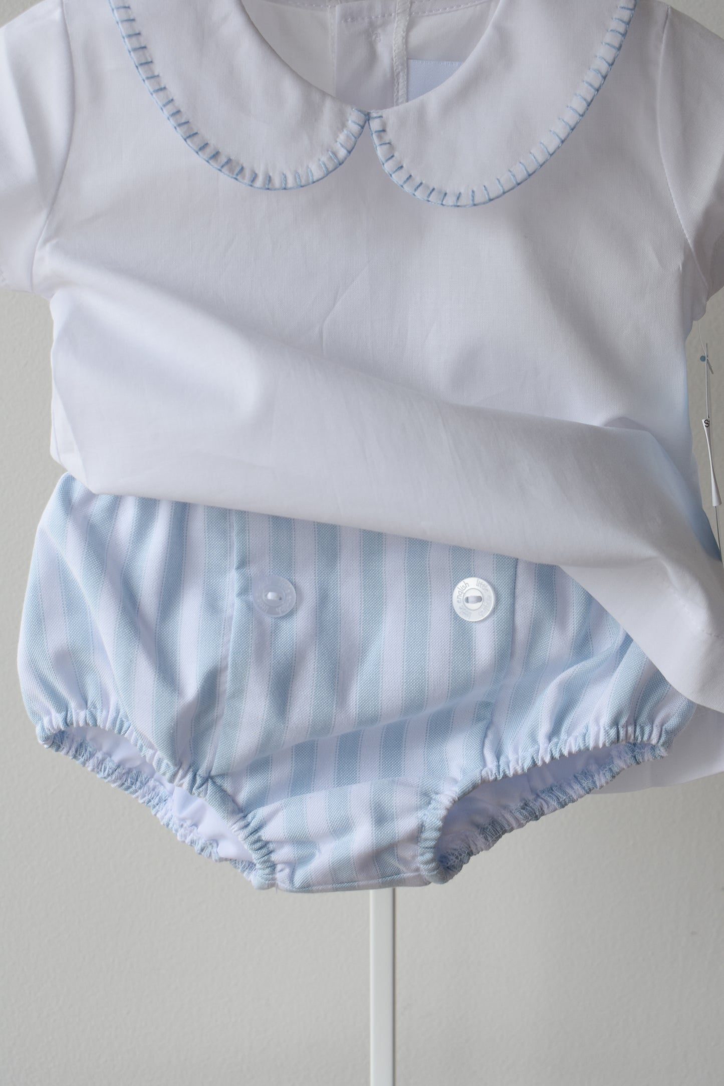 Whipstitch Button Front Diaper Set-Savannah Stripe