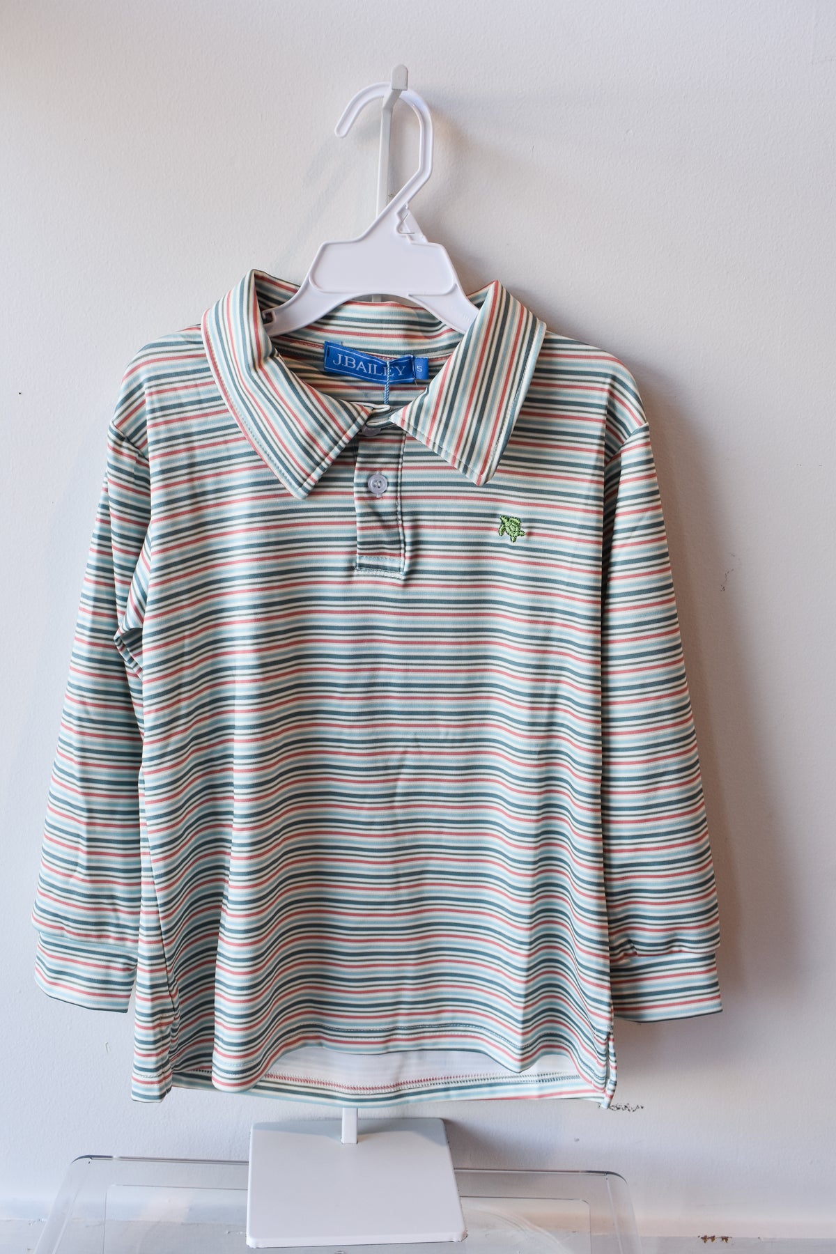 Long Sleeve Performance Polo-Harvest Stripe