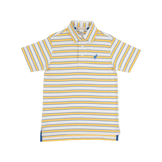 Prim and Proper Polo-Lake Claire Lines/Wood Boat Blue