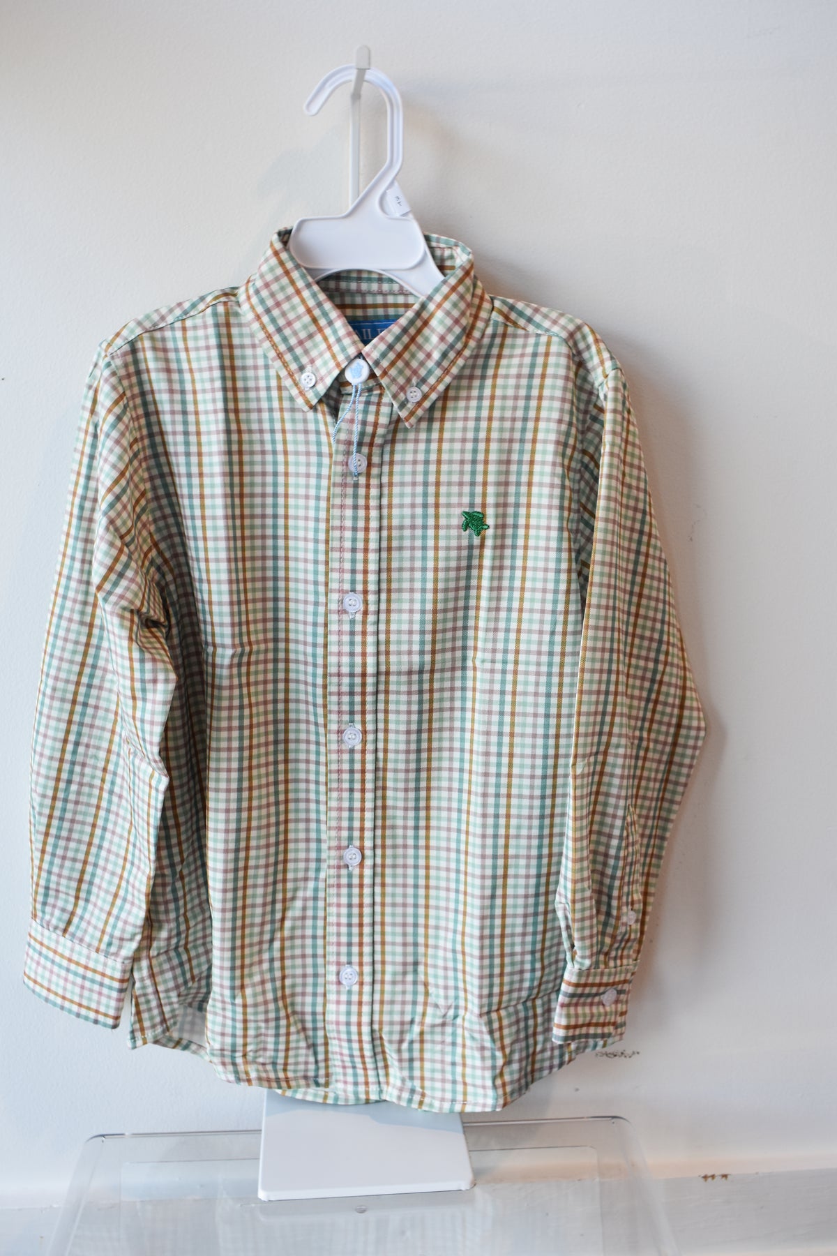 Performance Button Down Dress Shirt-Acorn Plaid