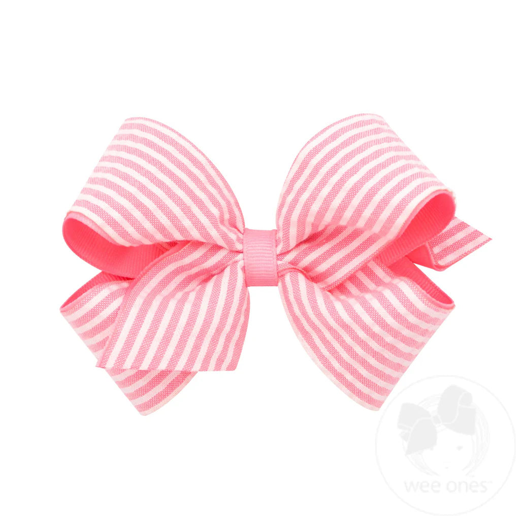 Medium Seersucker Classic Wrap Bow