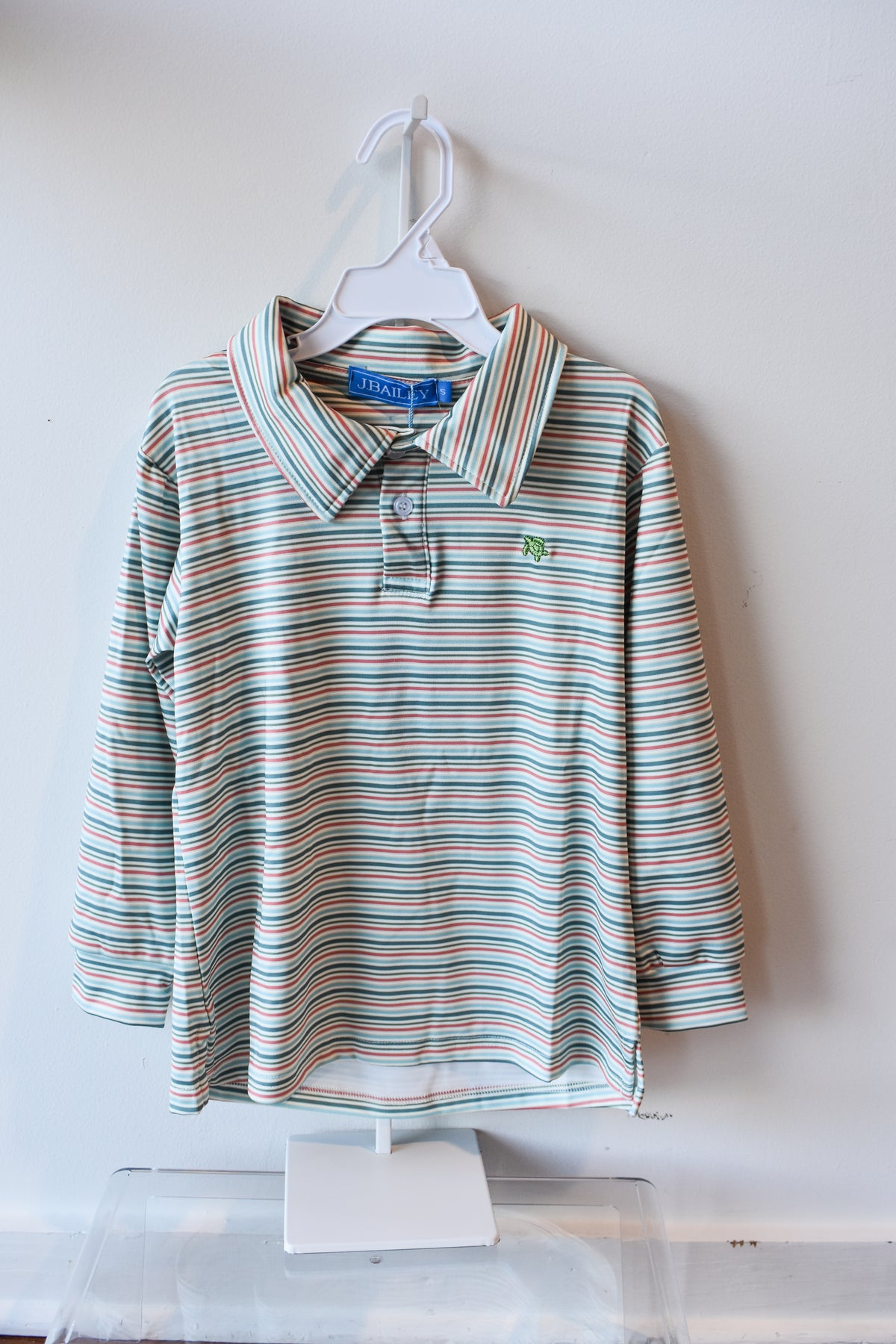 Long Sleeve Performance Polo-Harvest Stripe