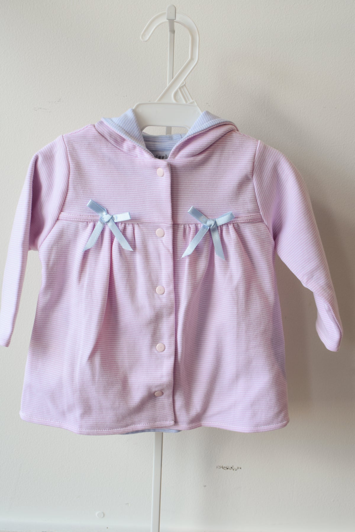 Pink Mini Stripe Bow Jacket