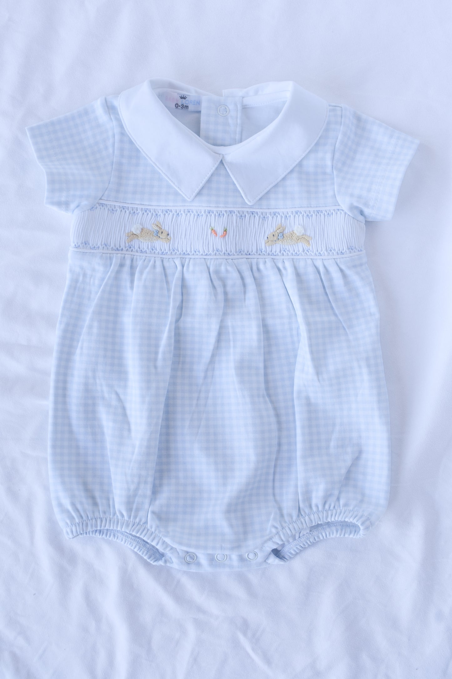 Here Comes Lil Cottontail Blue Knit Bubble