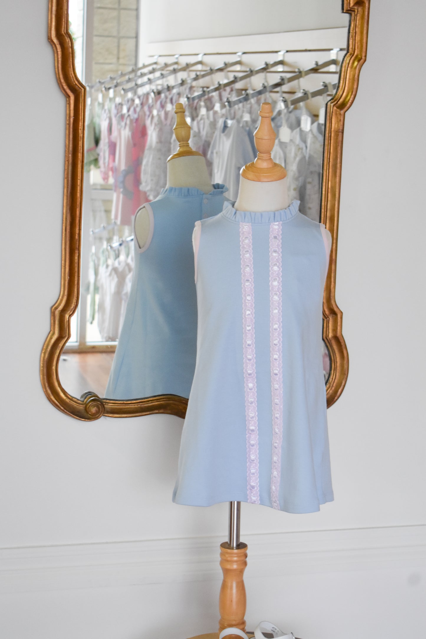 Lizzie’s Luxe Dress-Beale Street Blue/Pink Striped