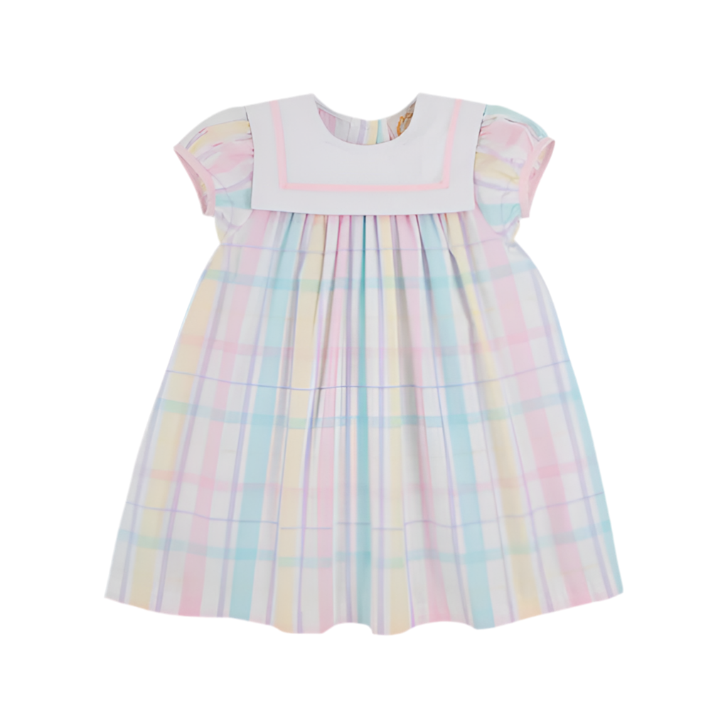 Stewart's Square Collar Dress-Brunch Plate Plaid