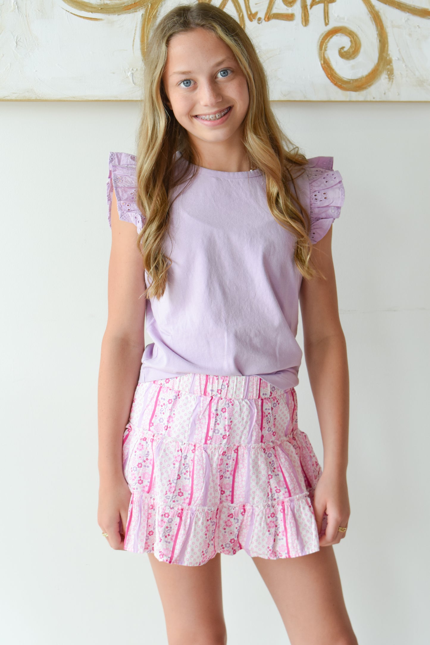 Natalie Skort-Sconset Floral Stripe