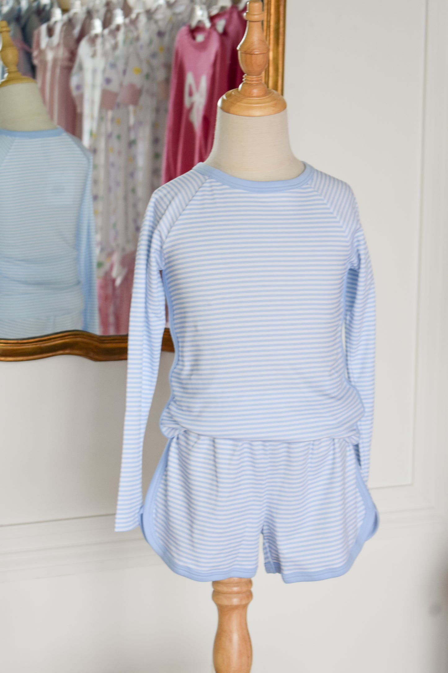 Blue Mini Stripe Lounge Set