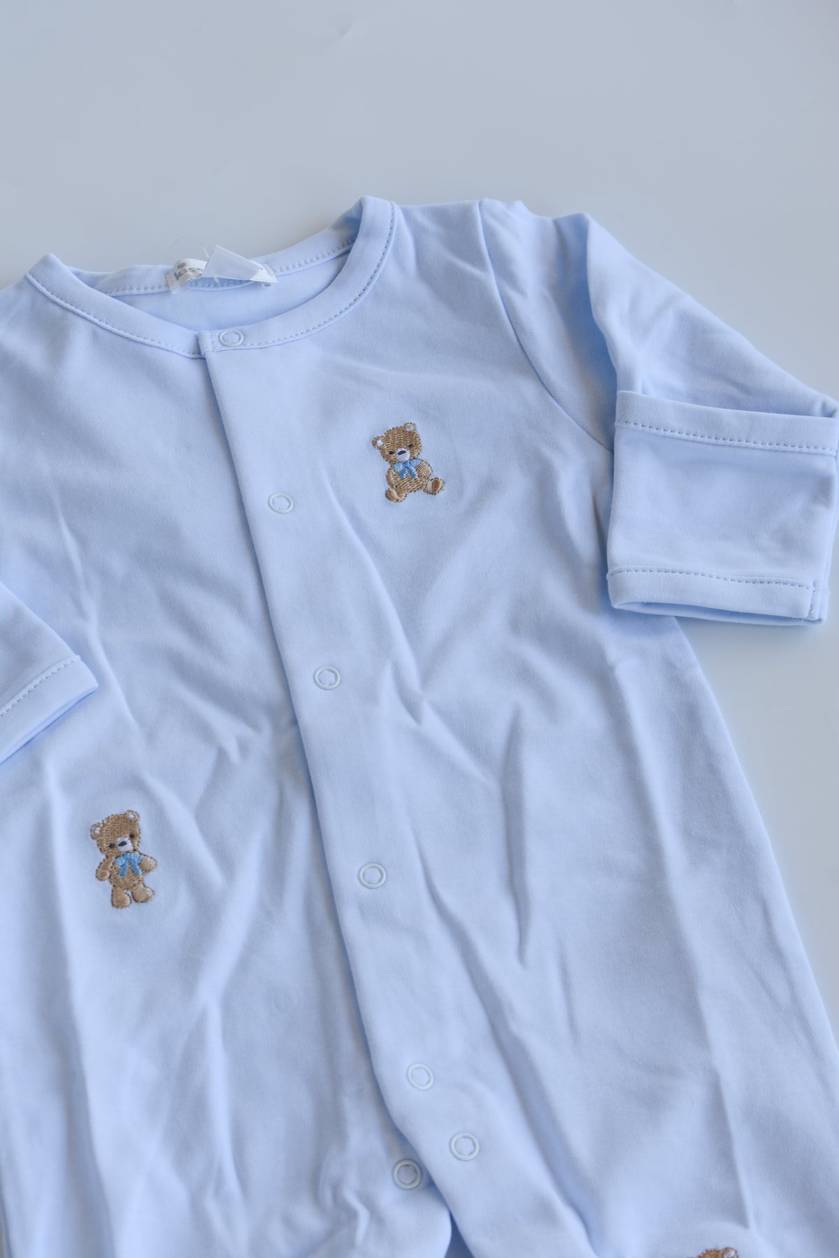 Teddy Bear Club Blue Snap Footie