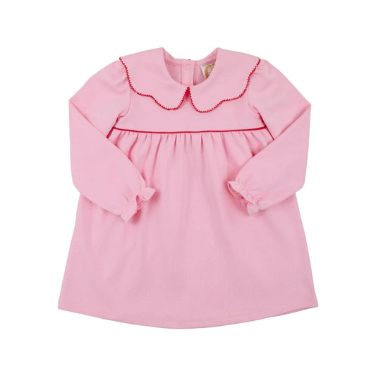 Maude’s Knit Day Dress-Pier Party Pink/Red Trim