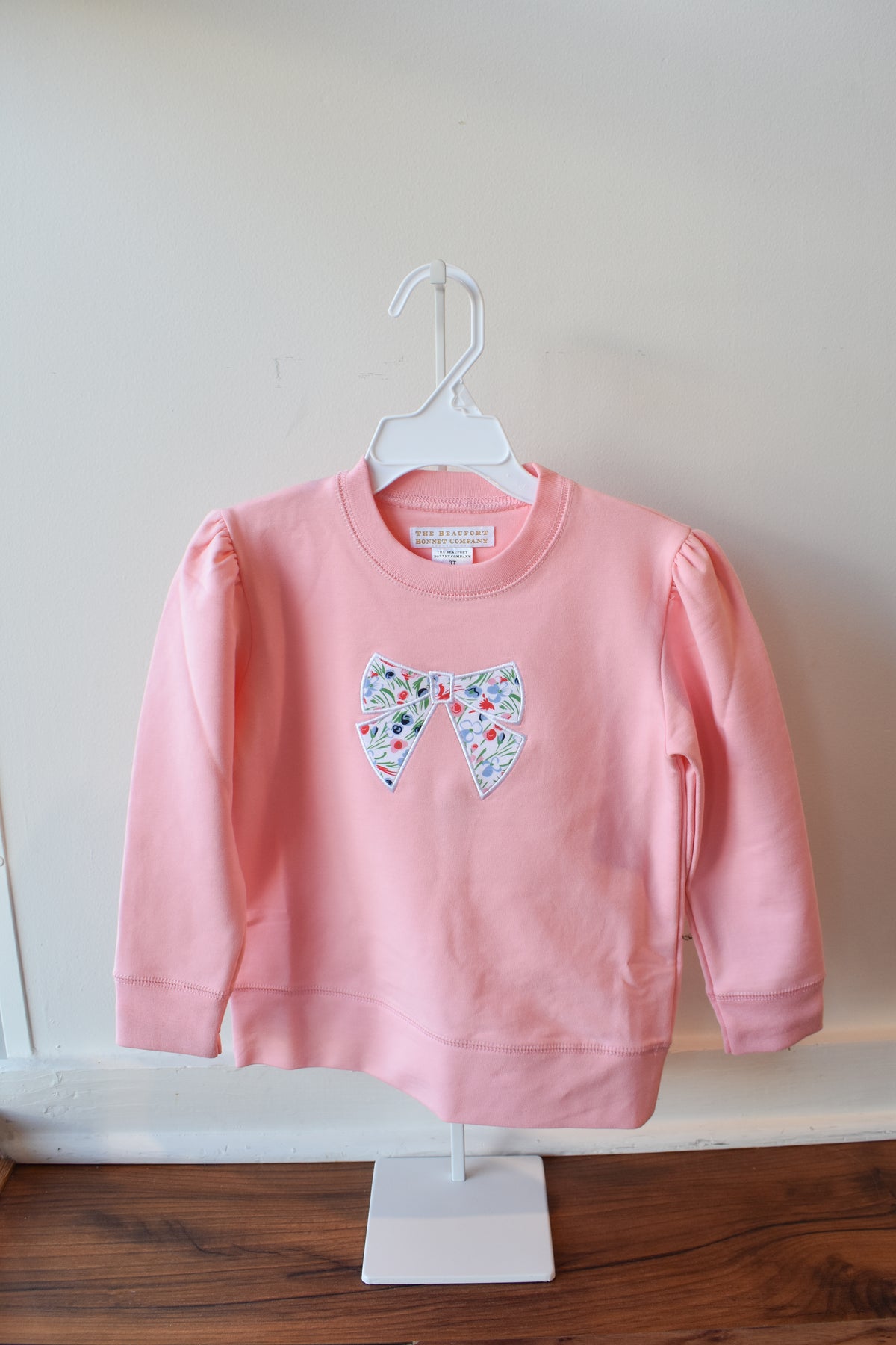 Cassidy Comfy Puff Sleeve Crewneck-Sandpearl/Fair St Bow