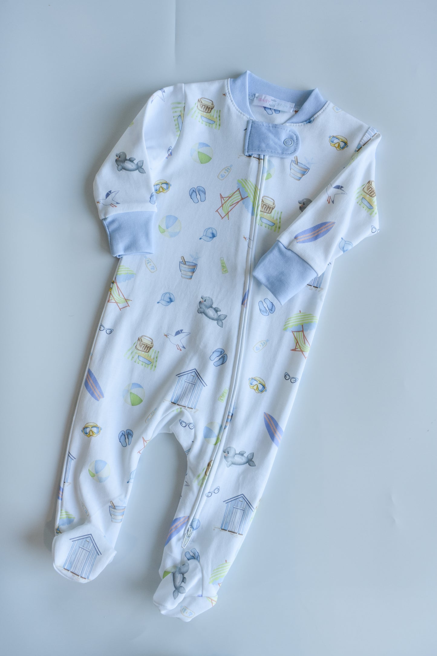 Sandy Blue Toes-Boy’s Zipper Footie