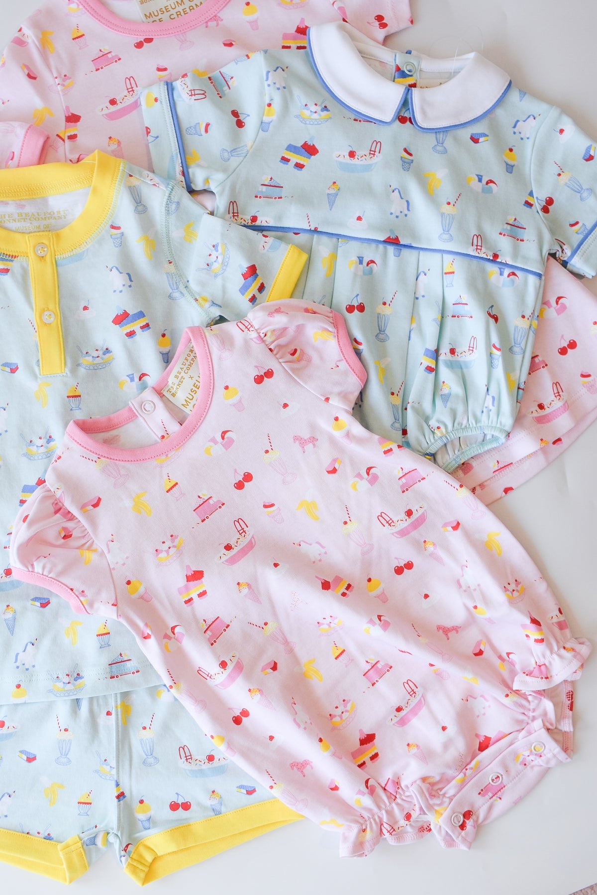 Payton Pajama Short Set-Blueberry Blue Ice Cream Daydream