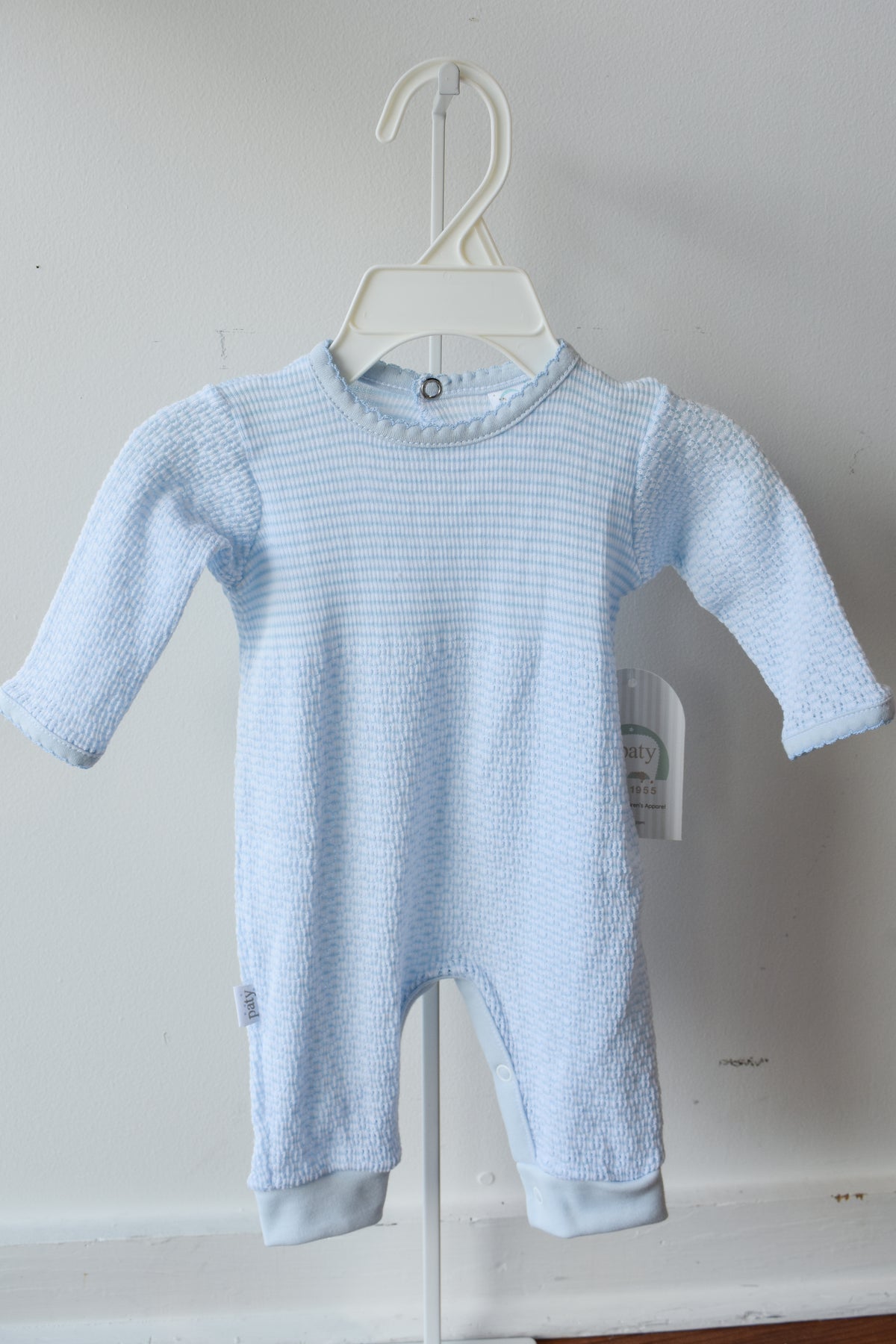 Paty Knit Solid Color Pima Trim Romper
