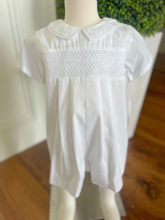 White Diamond Smocked Romper