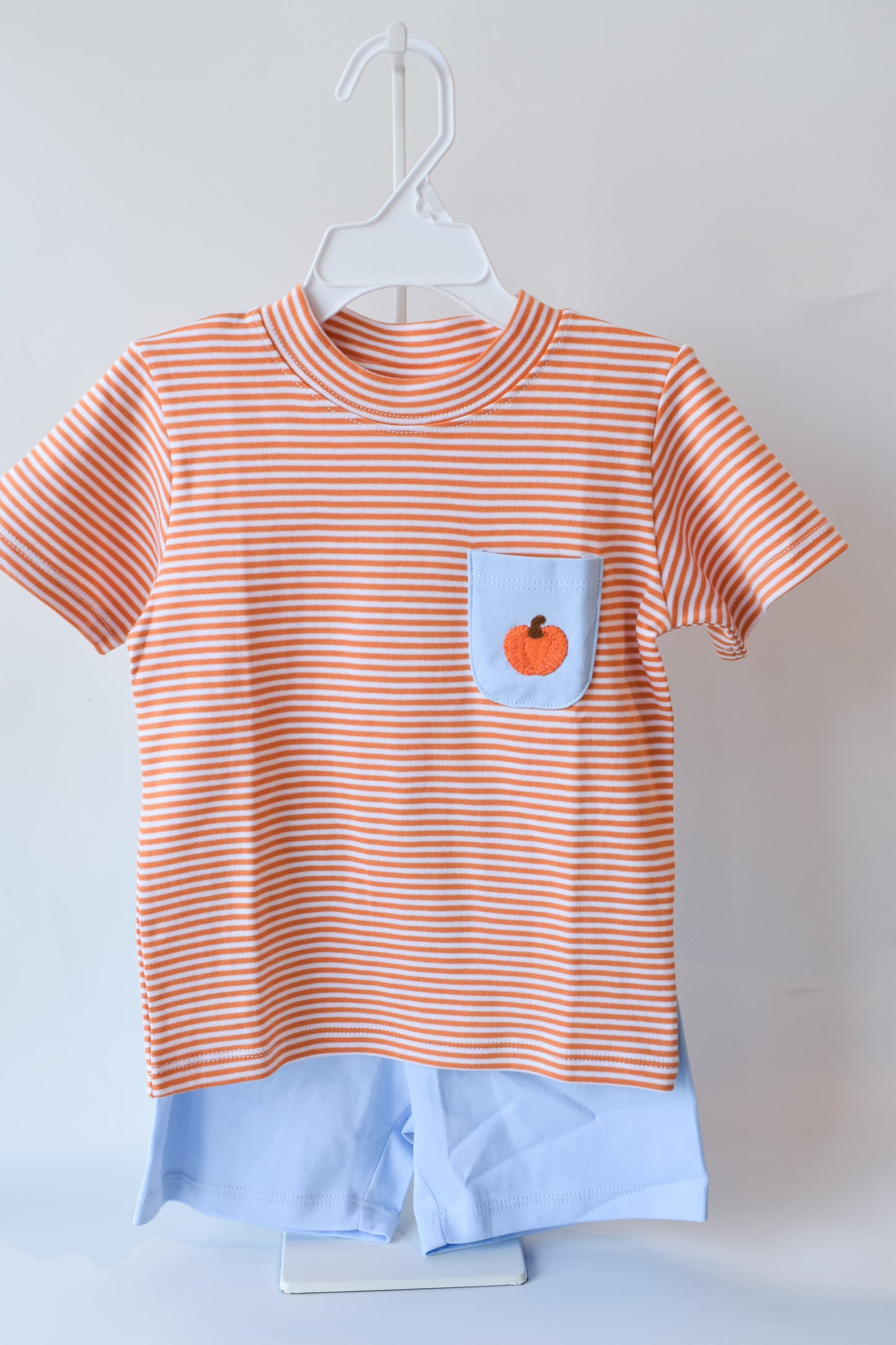 Blue Mini Pumpkin Pocket Short Set