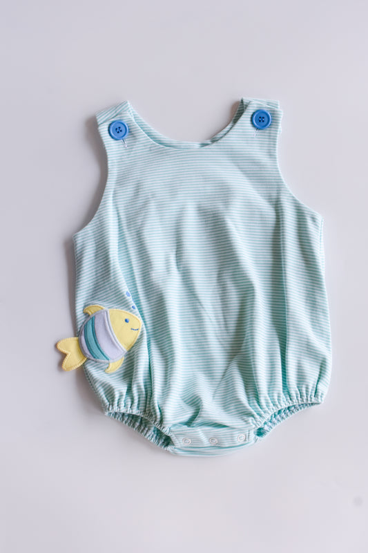 Fishy Bitty Knit Christopher Sunsuit