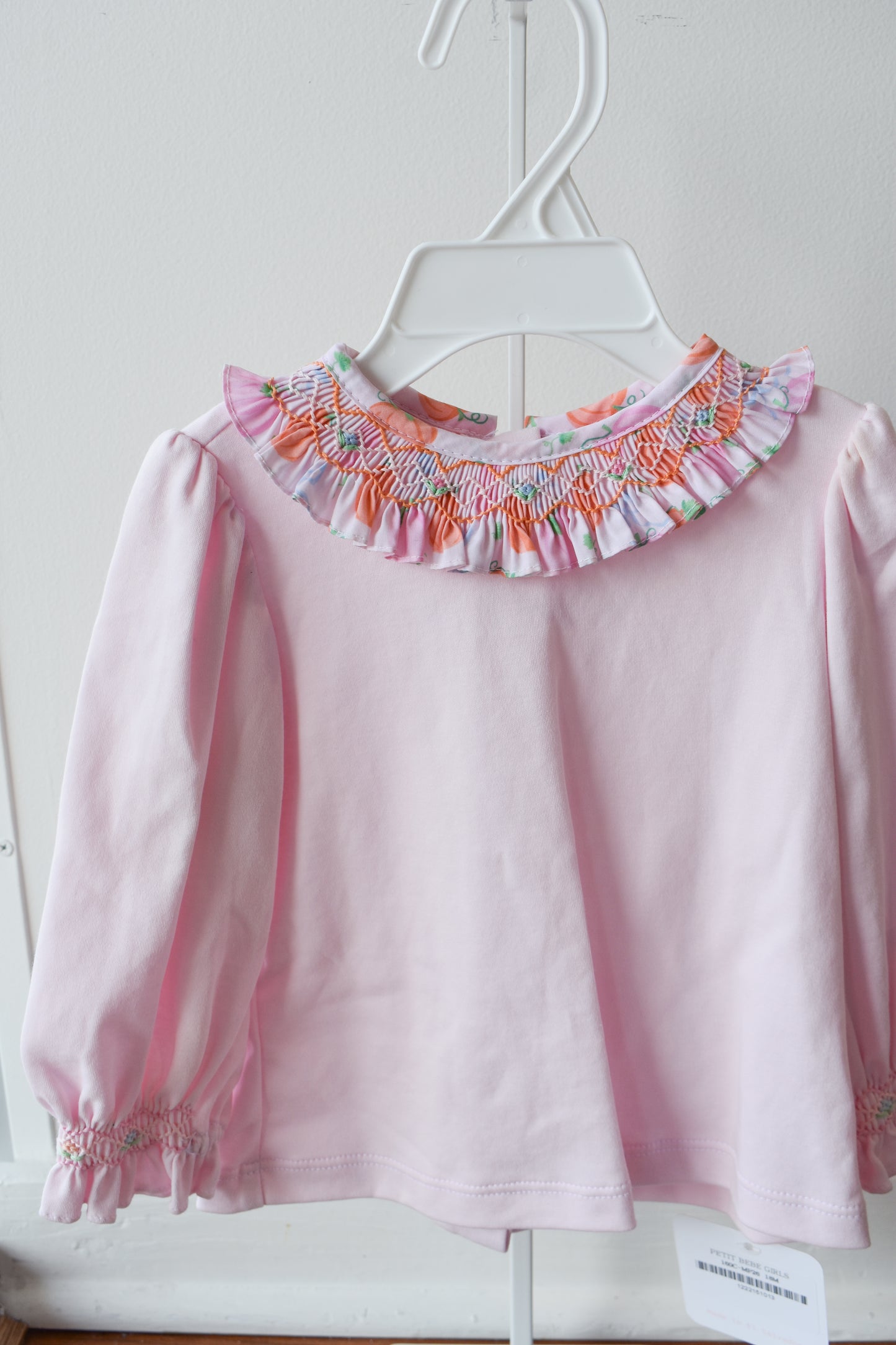 Piper’s Pumpkin Smocked Collar Knit Bloomer Set