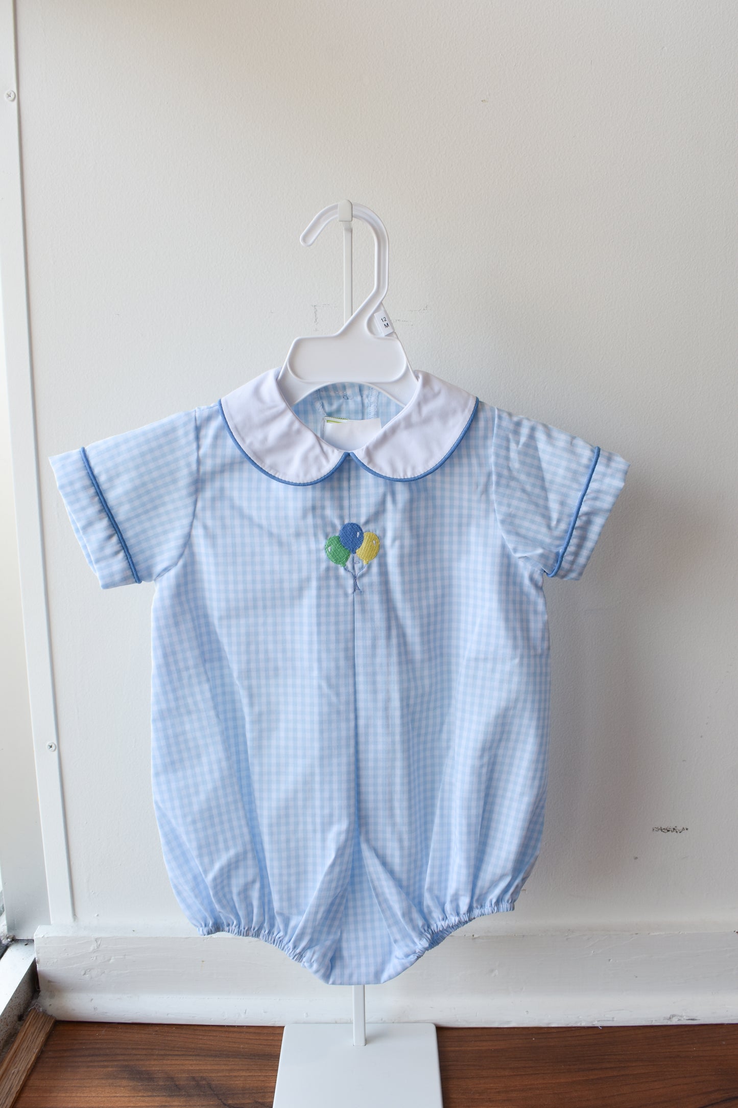 Edmund Blue Gingham Birthday Bubble