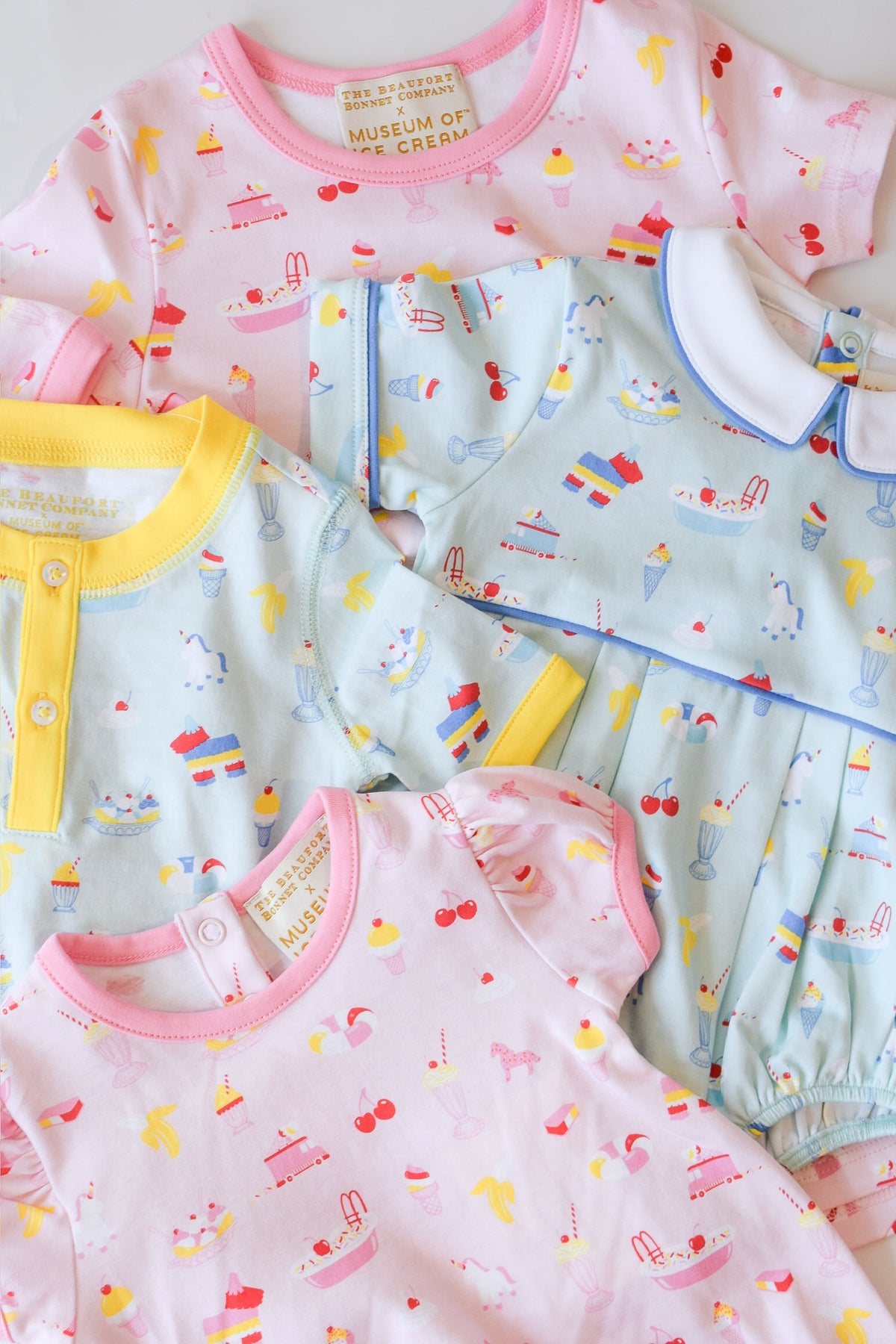 Payton Pajama Short Set-Blueberry Blue Ice Cream Daydream