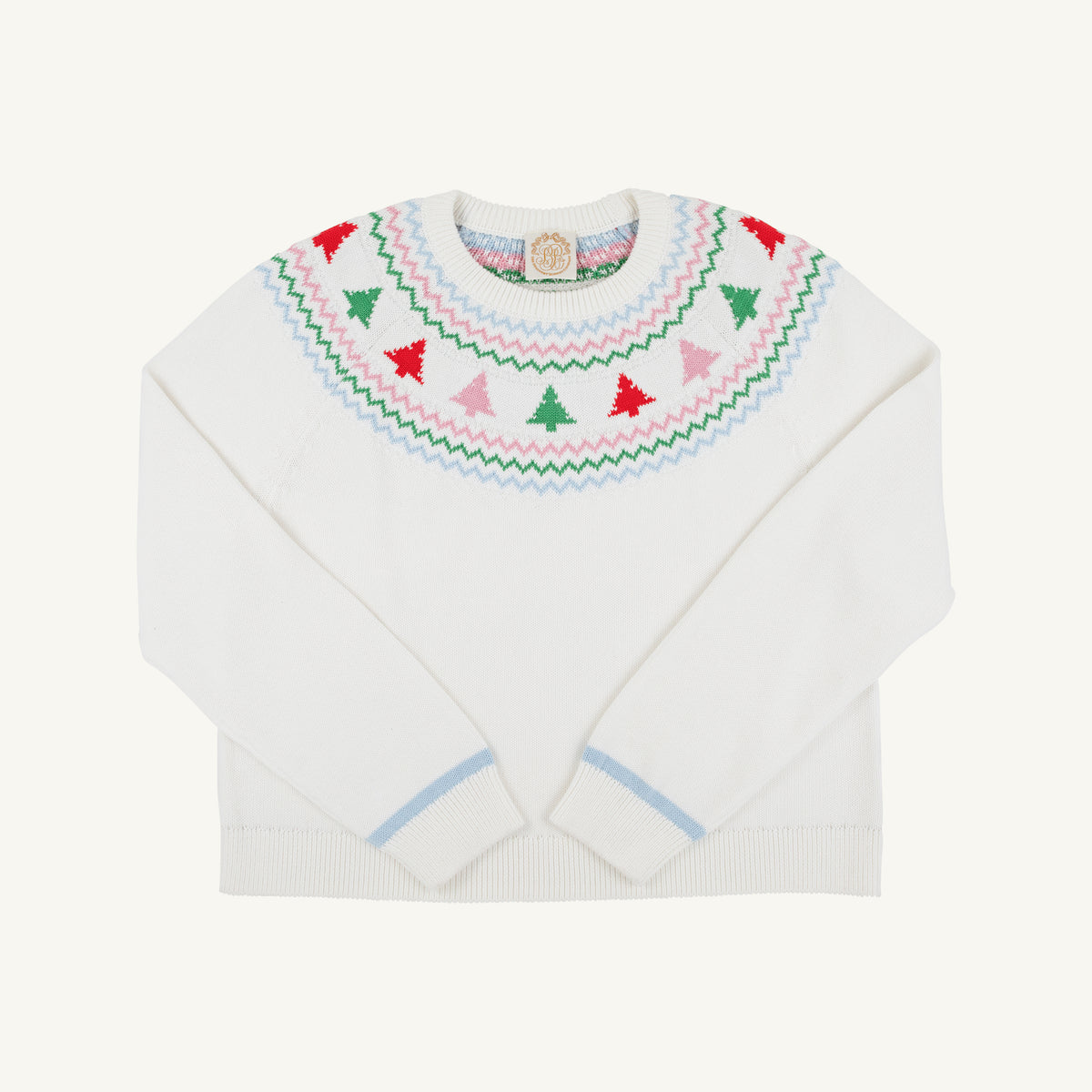 Women’s Isabelle Fairisle Sweater-Pearl Christmas Trees