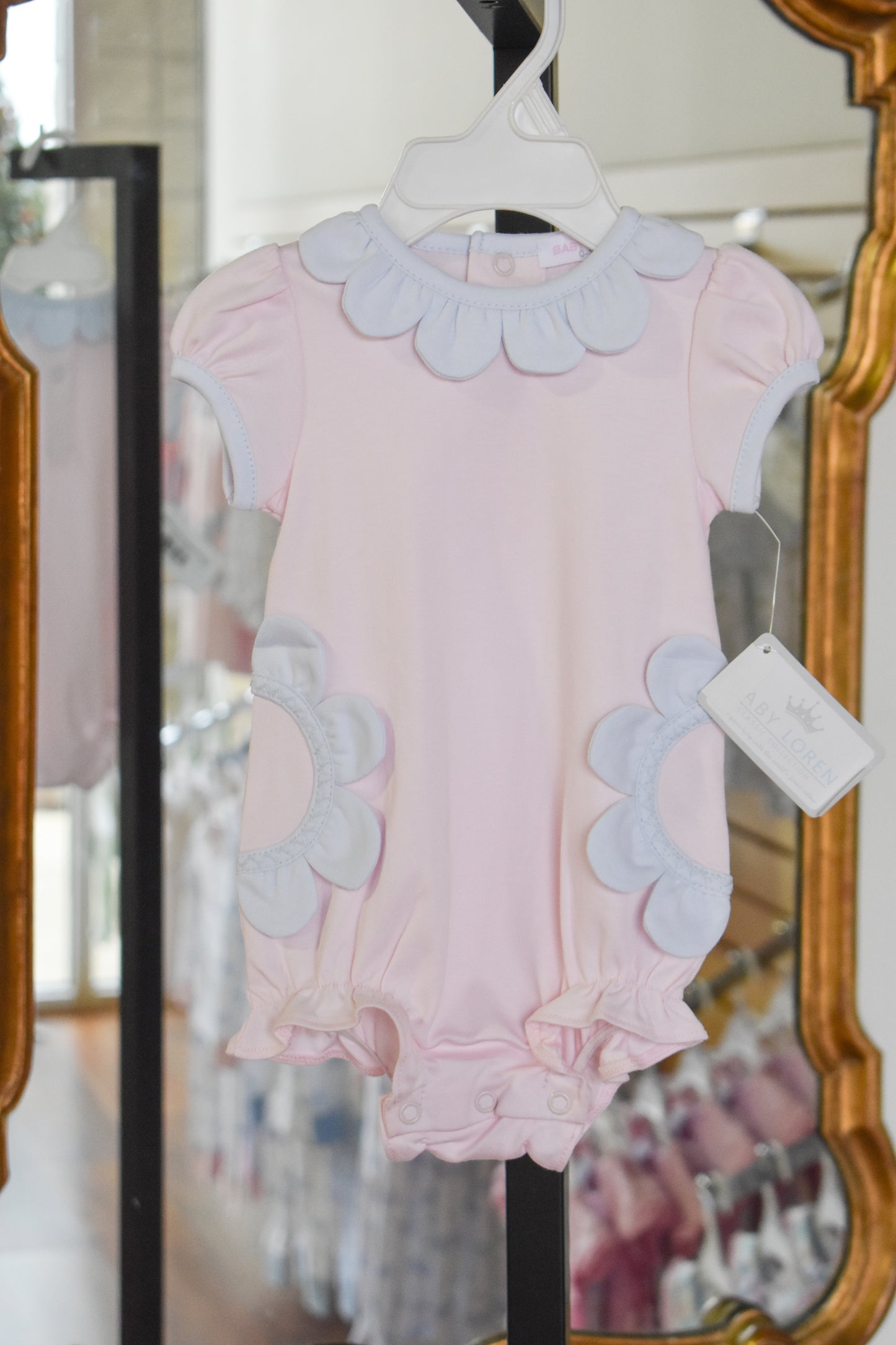 Patti Pink Bubble-Blue Scalloped