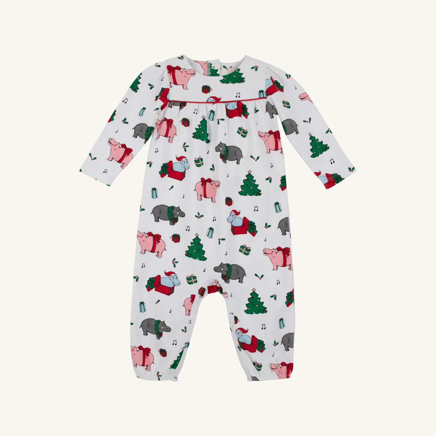 Long Sleeve Penny's Playsuit-I Want a Hippopotamus