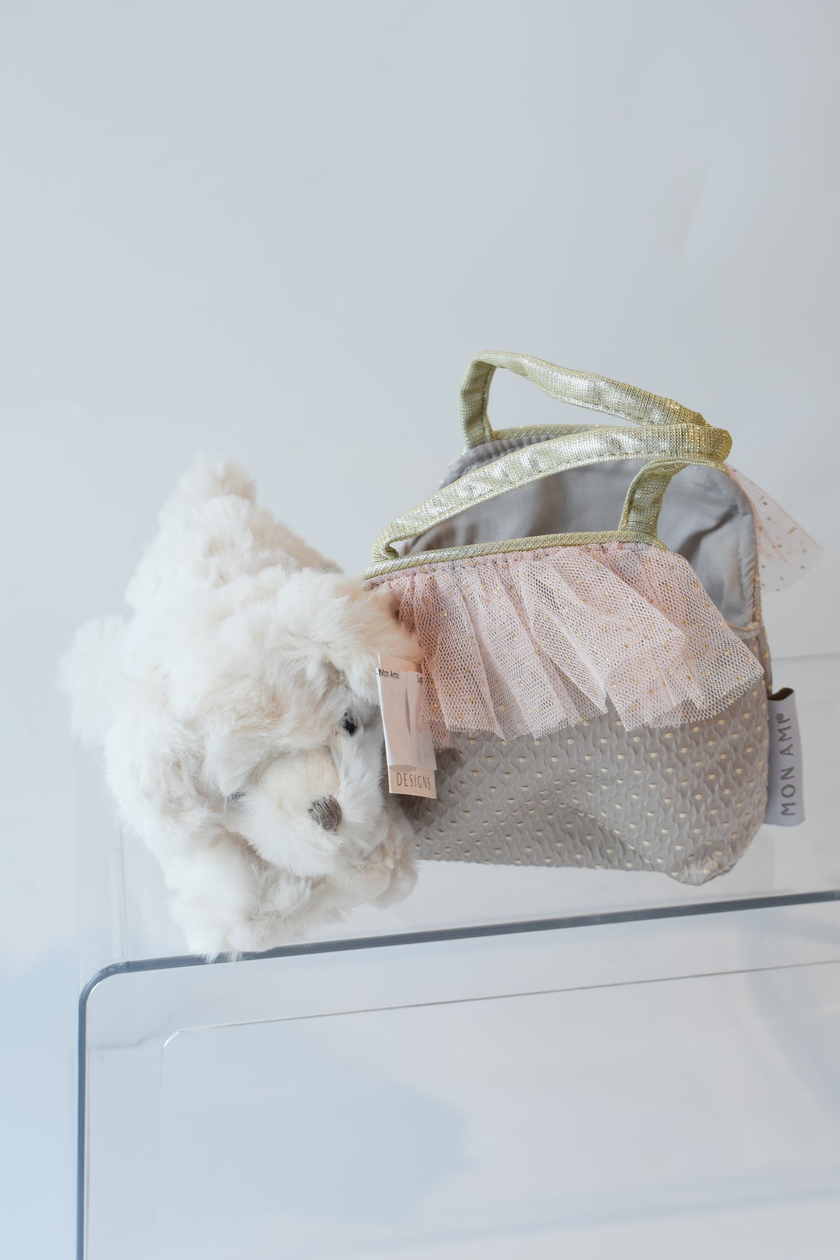 Sugar Maltese Puppy Plush Toy In Purse-Mon Ami