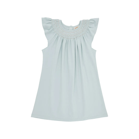 Angel Sleeve Sandy Smocked Dress-Old Greenwich Green