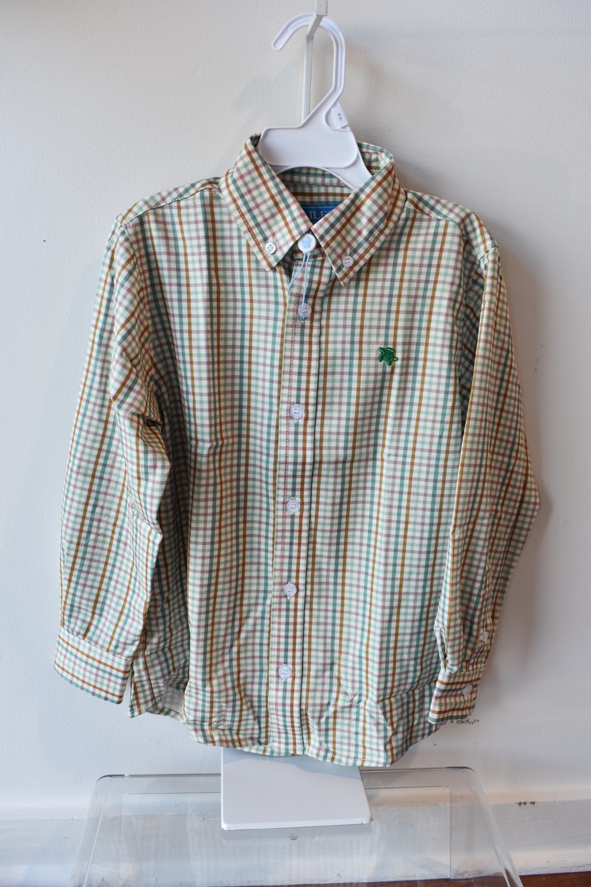 Performance Button Down Dress Shirt-Acorn Plaid