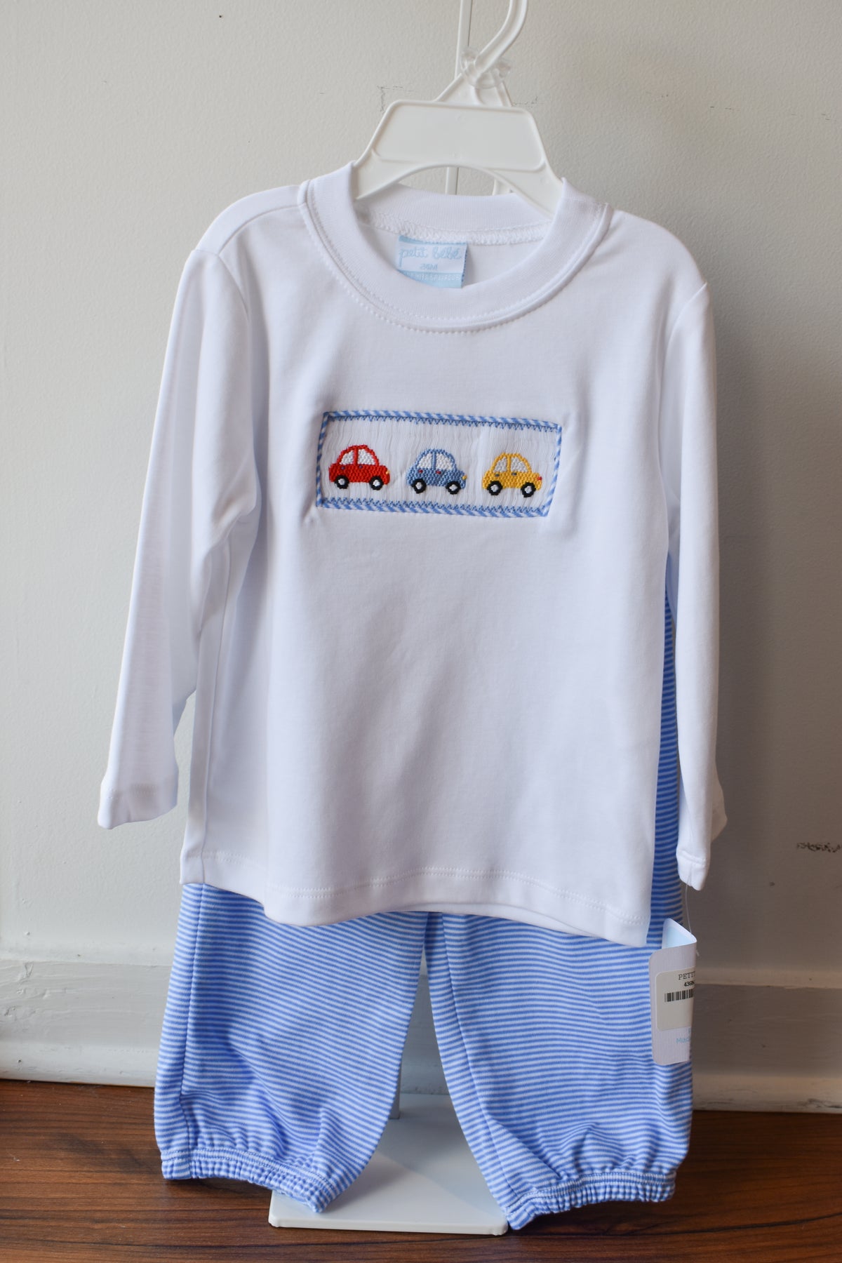 Beep Beep Blue Stripe Knit Pant Set