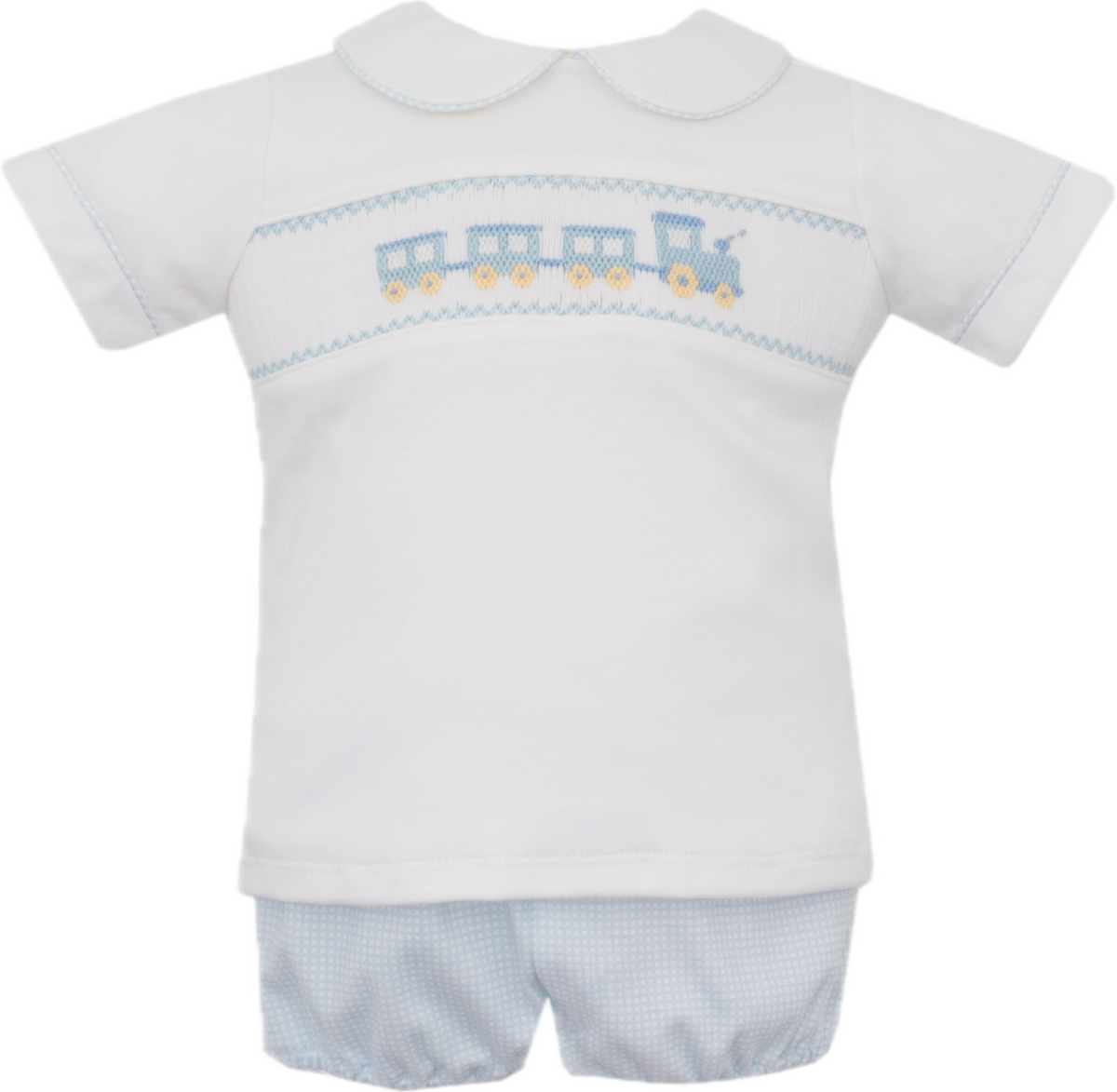 Thomas’ Train Smocked Collared Bloomer Set