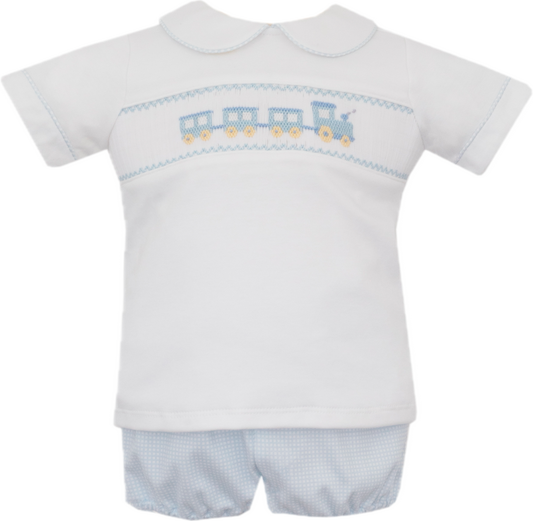 Thomas’ Train Smocked Collared Bloomer Set