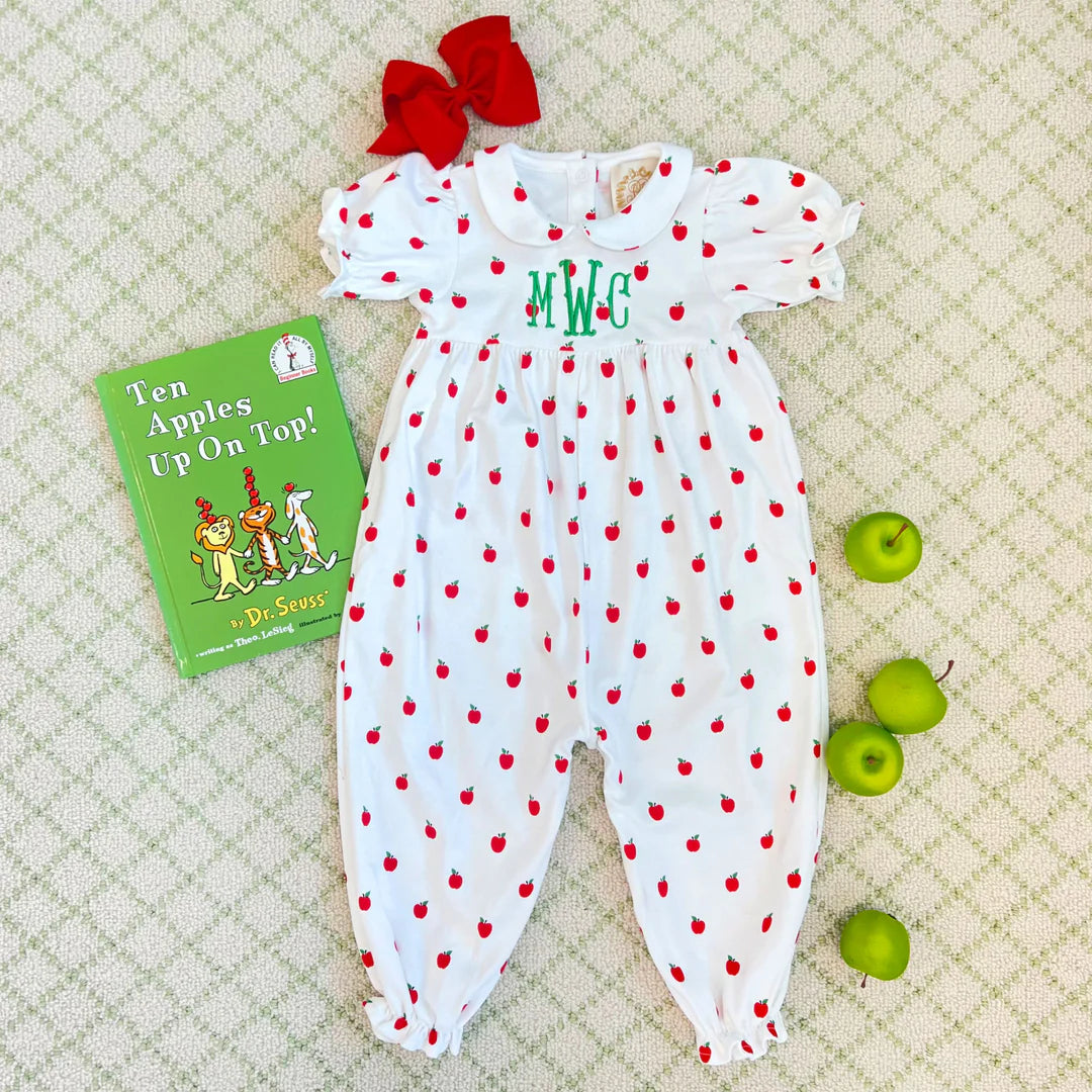 Short Sleeve Britt Romper-Egerton Apples