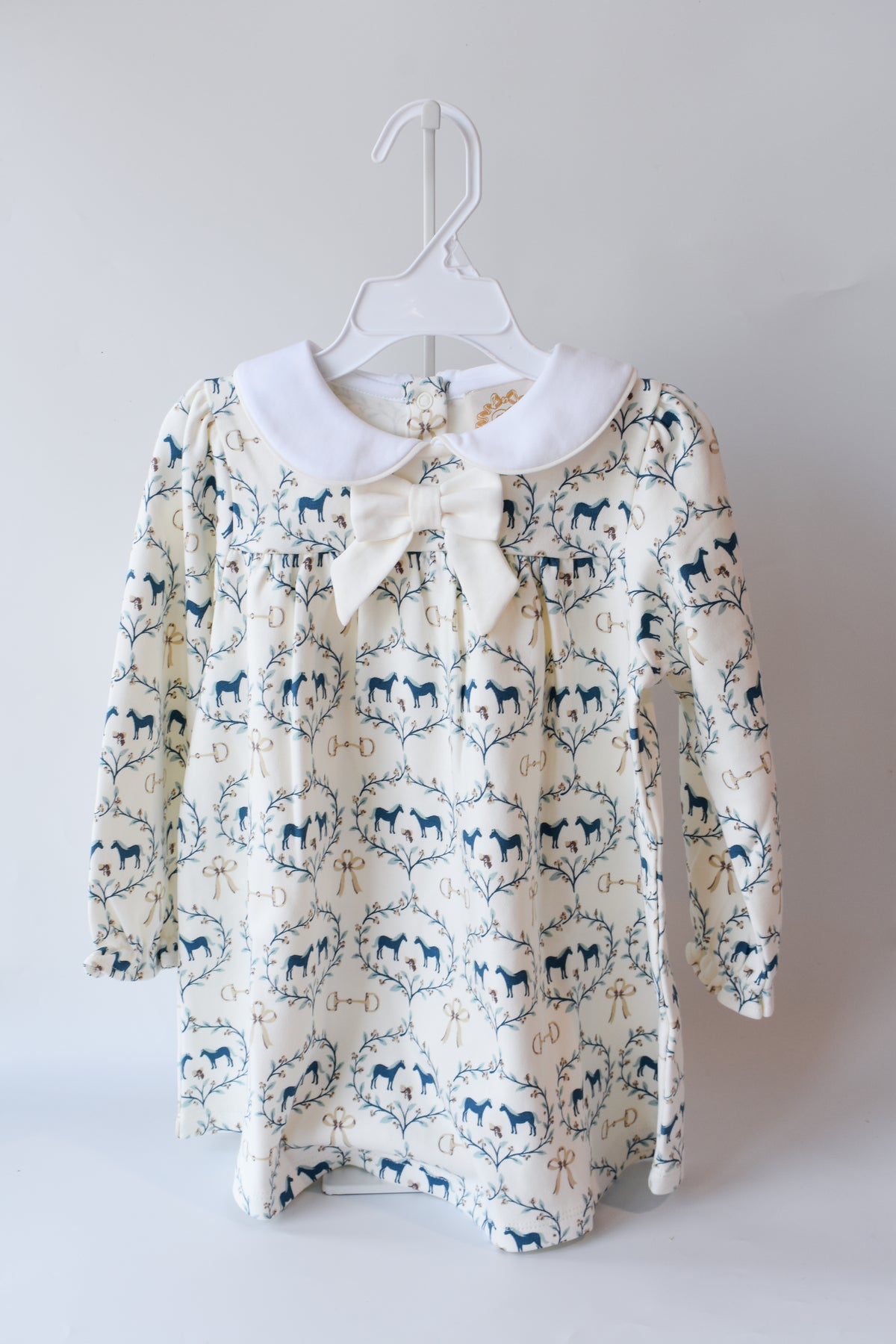 Long Sleeve Banks Bow Dress-Horse Bits and Bows
