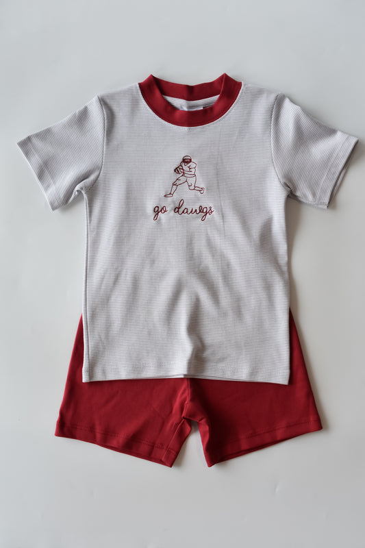 Go Dawgs Football Player Short Set