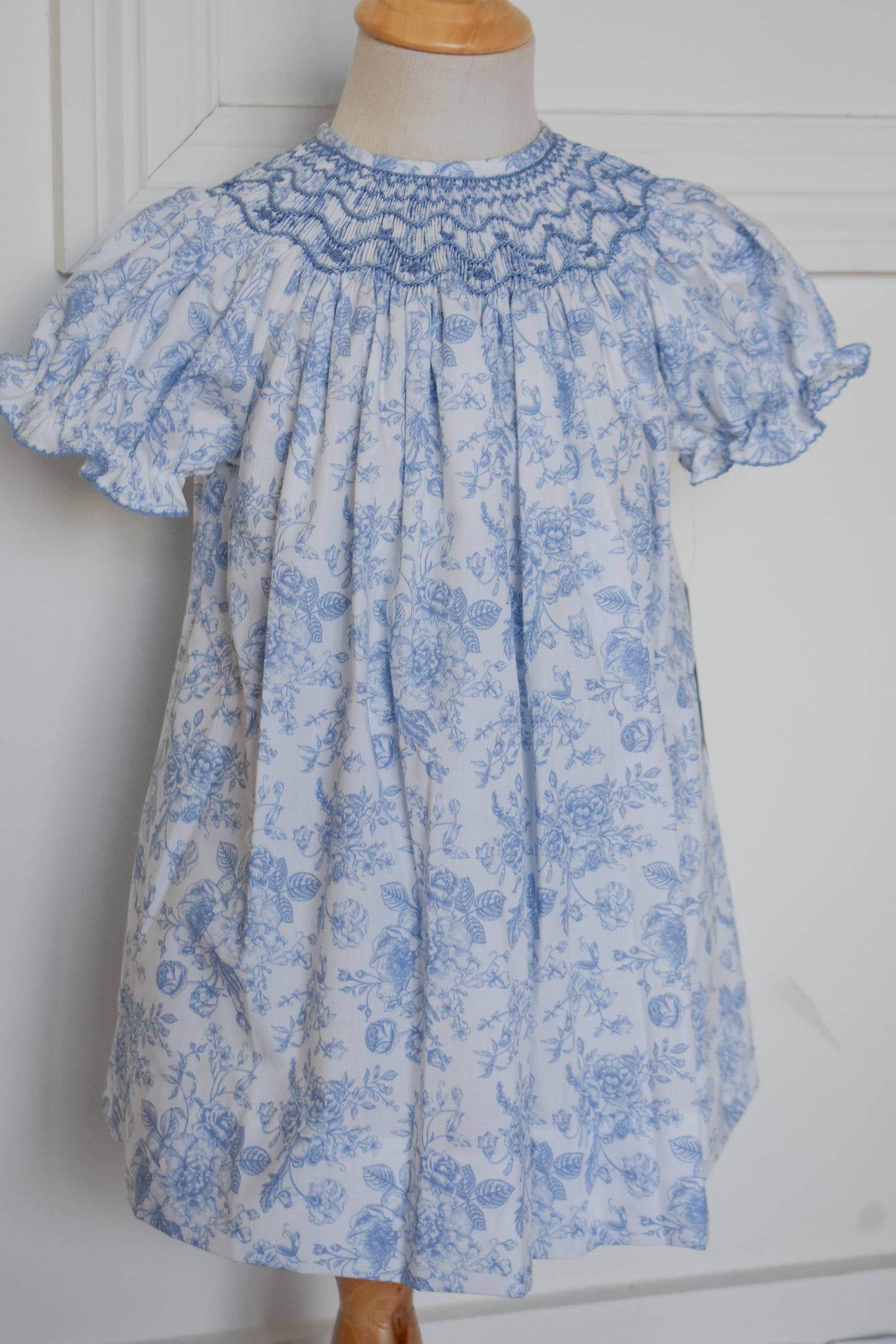 Emma Vintage Blue Toile Dress