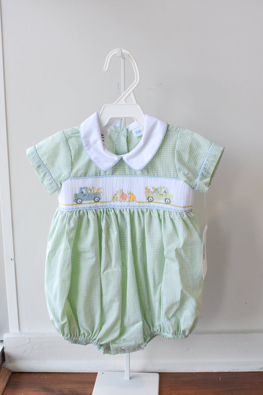 Noah’s Pumpkin Pickup Smocked Bubble