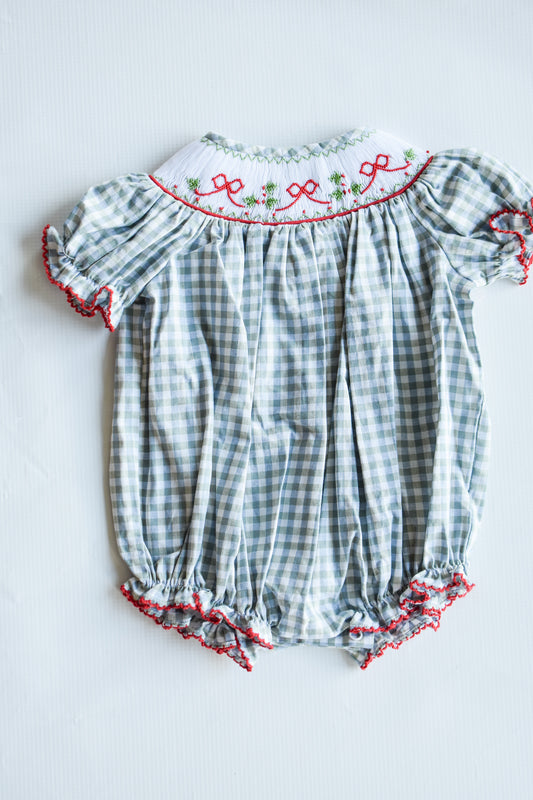 Merry & Bow Smocked Girl Gingham Bubble