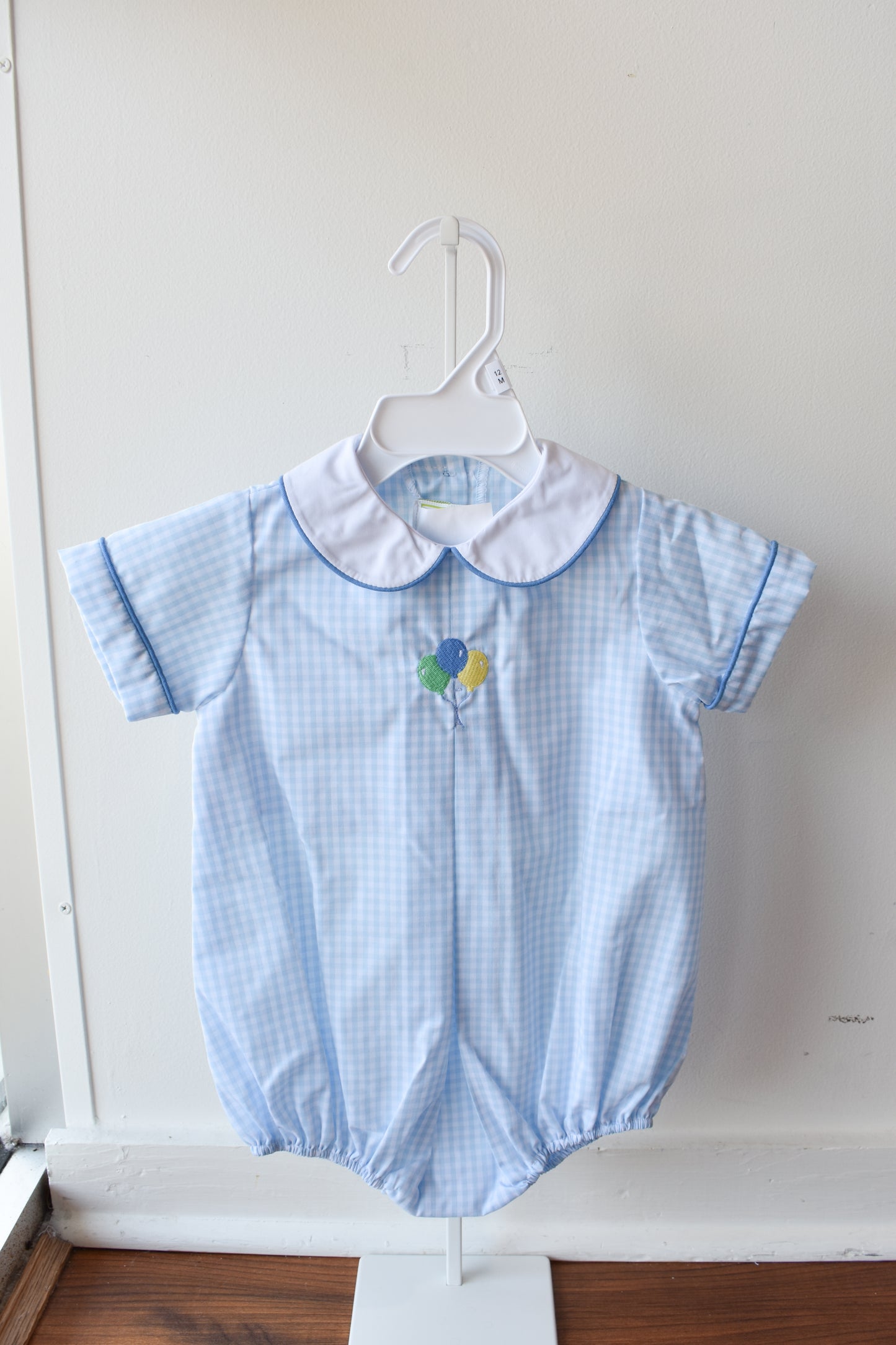 Edmund Blue Gingham Birthday Bubble