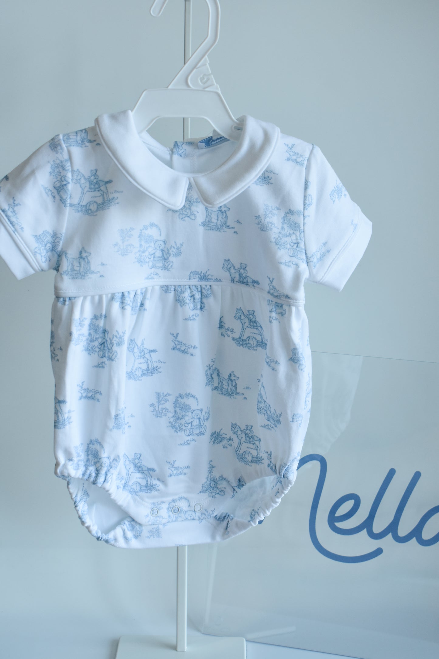 Classic Blue Toile Boy Bubble