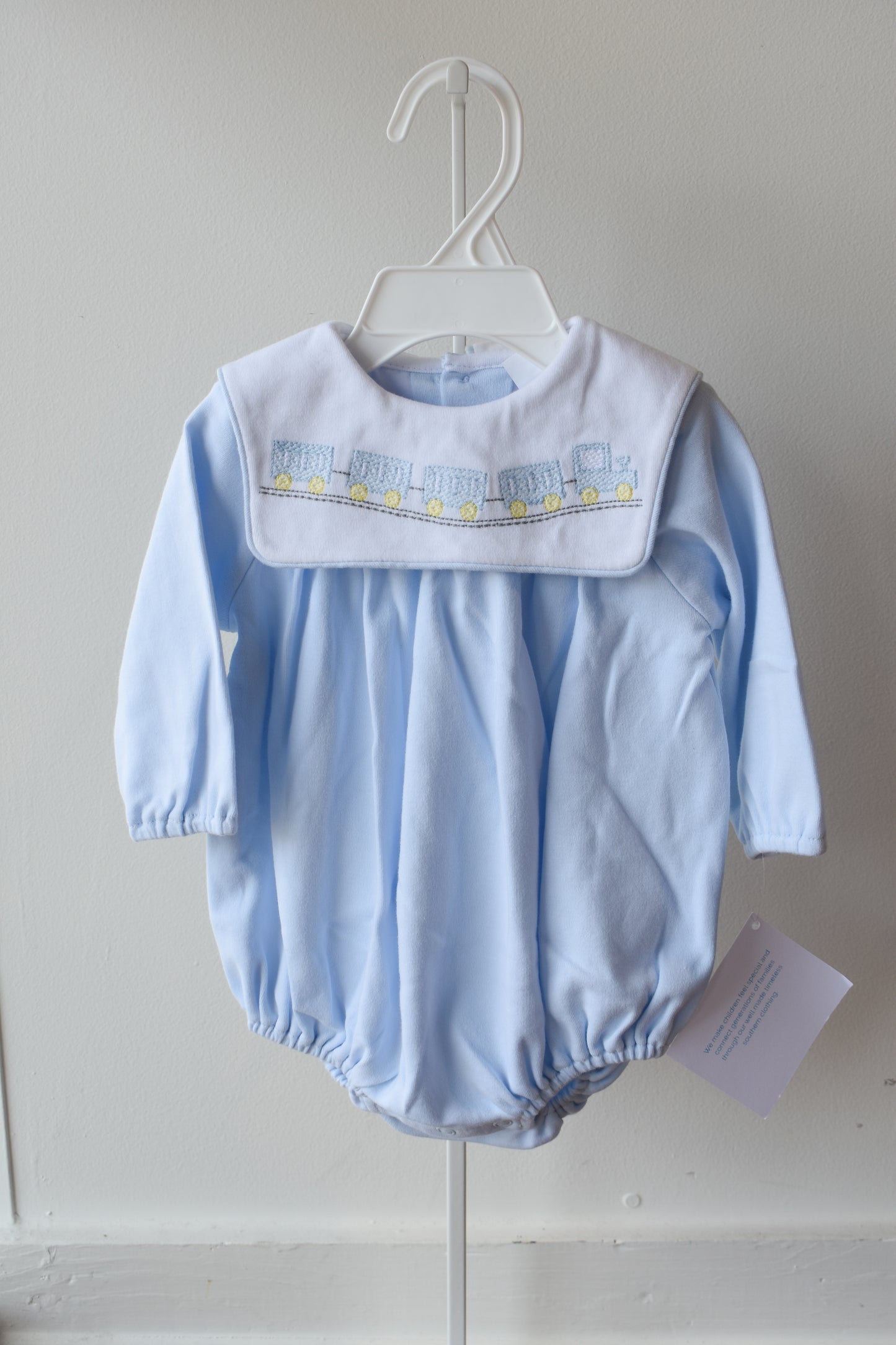 All Aboard Blue Knit Long Sleeve Bubble