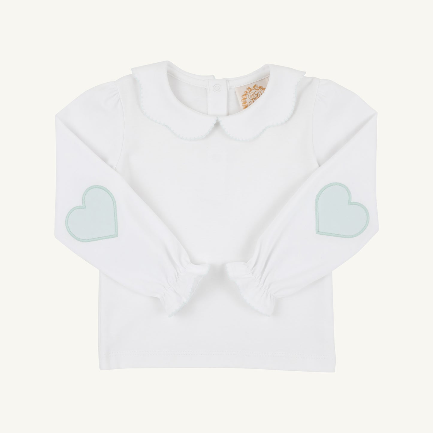 Emma’s Elbow Top-White/Greenwich Green