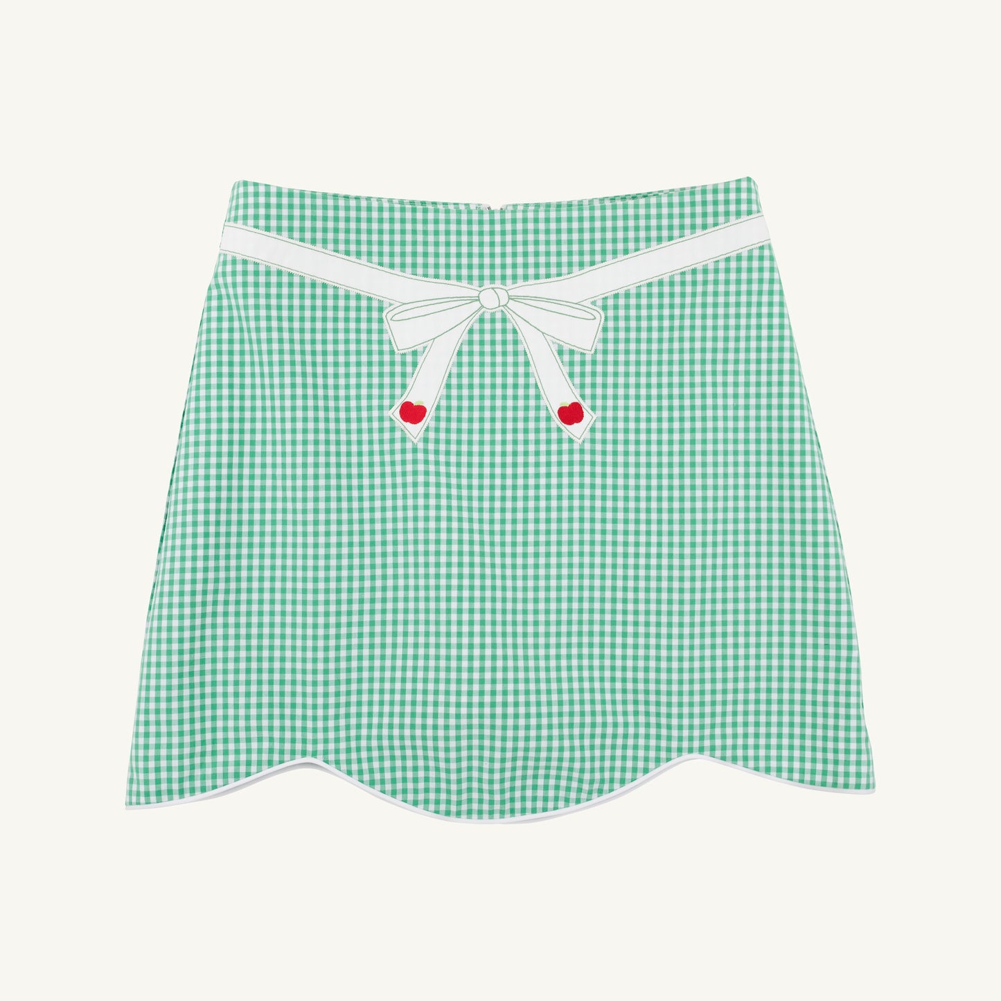 Perrin Scallop Skirt-Gibson Island Gingham Bow
