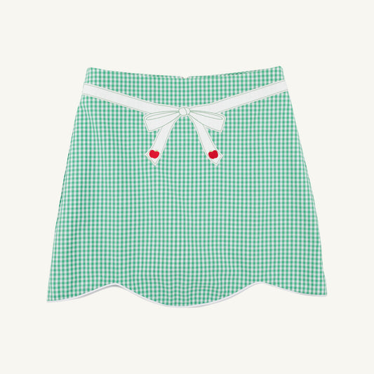 Perrin Scallop Skirt-Gibson Island Gingham Bow