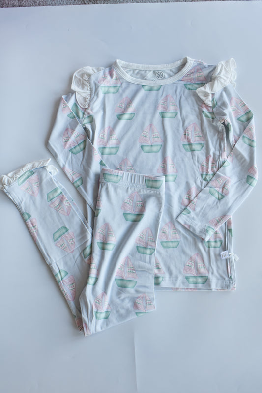 Seaside Sleepin' Girl's Bamboo PJ Pant Set