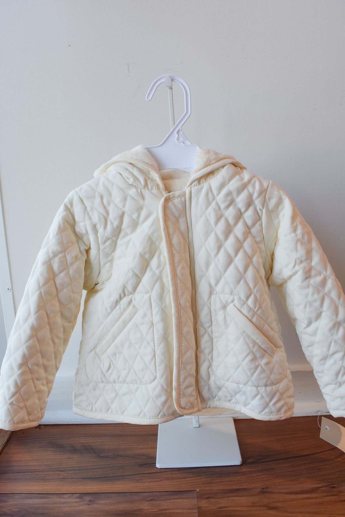 Widgeon Hooded/Quilted Barn Jacket-Cream