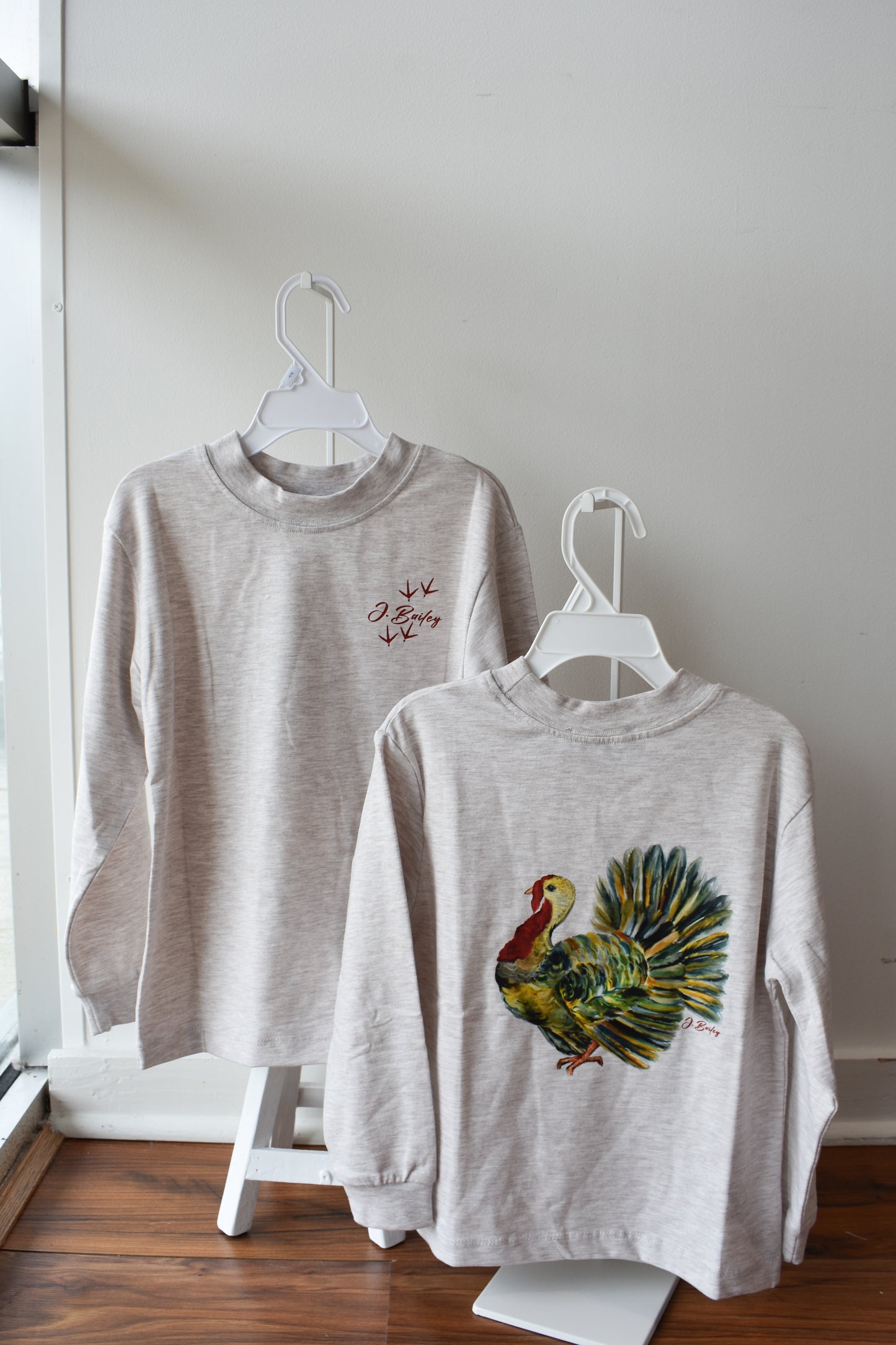 Long Sleeve Logo Tee-Turkey on Heathered Oatmeal