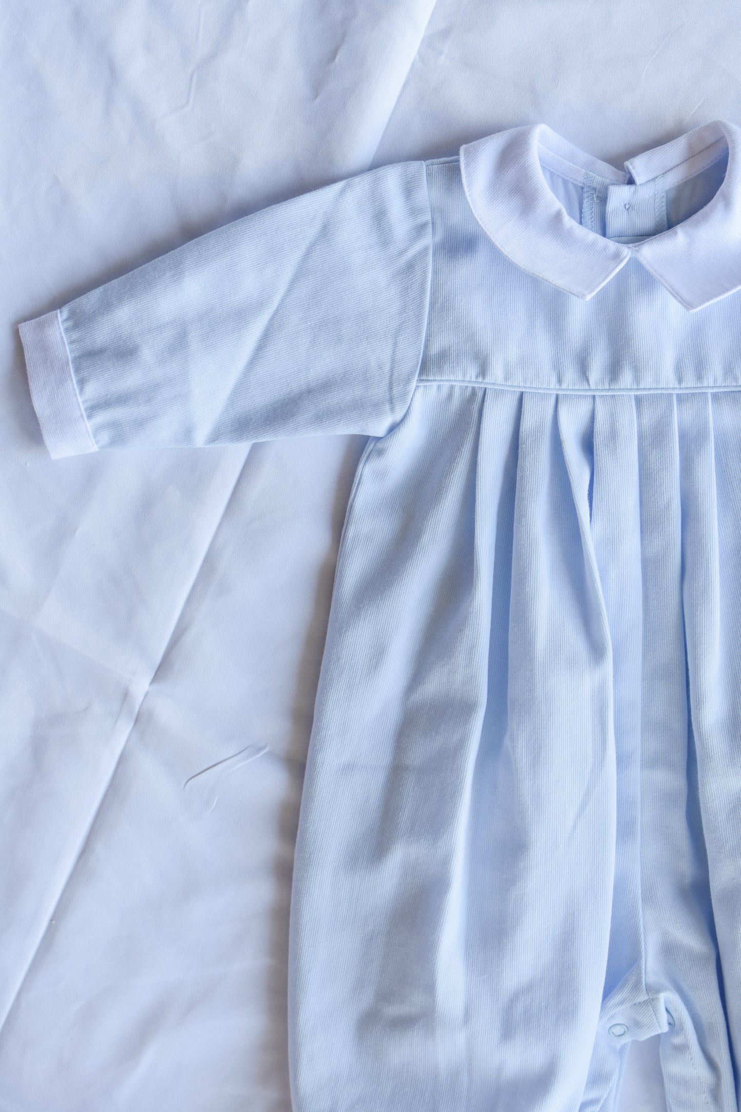 Baby Blue Beau Longall-White Trim