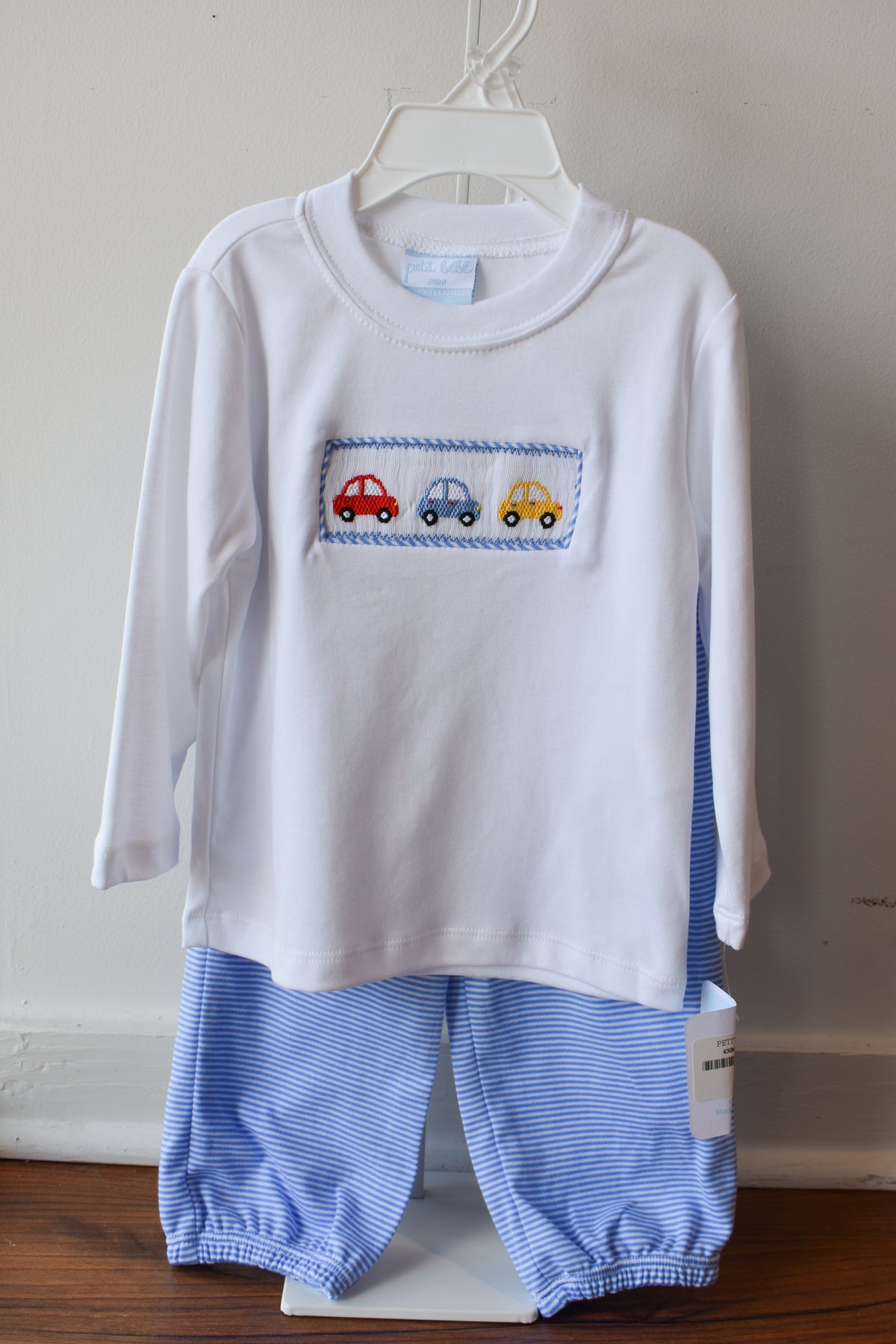 Beep Beep Blue Stripe Knit Pant Set